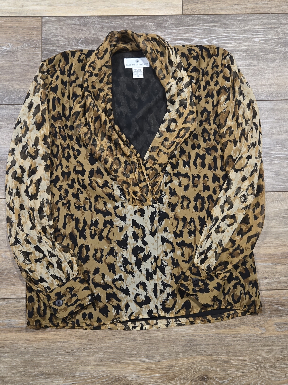 Saks Fifth Avenue Leopard Print Blouse - Brown & Black